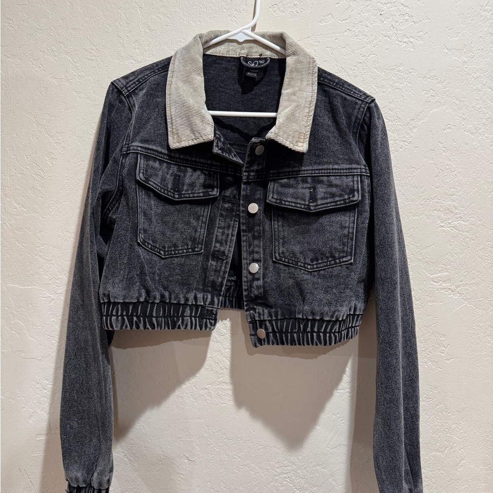 Black Denim Cropped Jacket